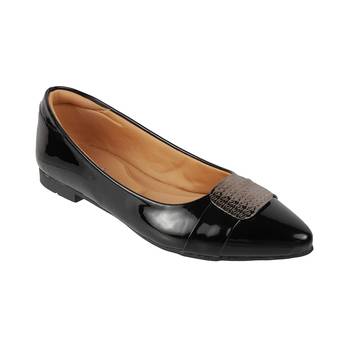 Lazera women's black patent formal ballerinas (1568) 3