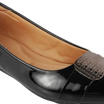 Lazera women's black patent formal ballerinas (1568) 4