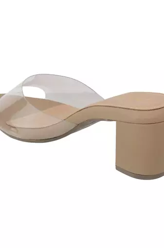 Lazera women's transparent strap block heels (1571)
