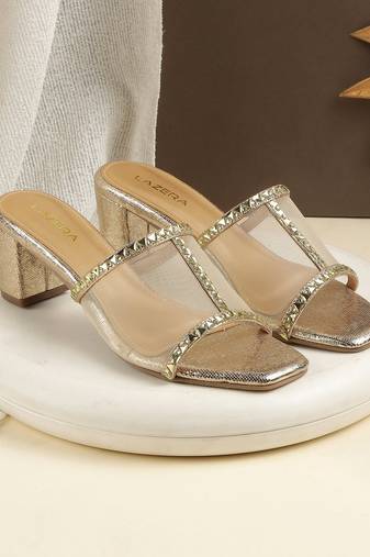 Lazera studded mesh block heel sandals (1577)`