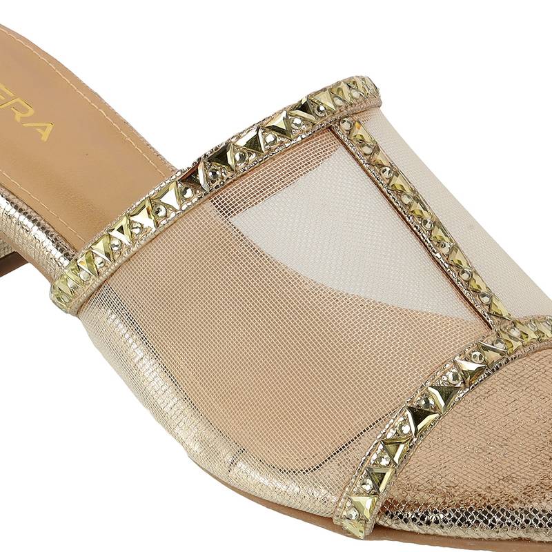 Lazera studded mesh block heel sandals (1577)`