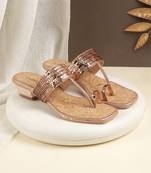 Lazera partywear toe ring flats with mini box heel (1579)