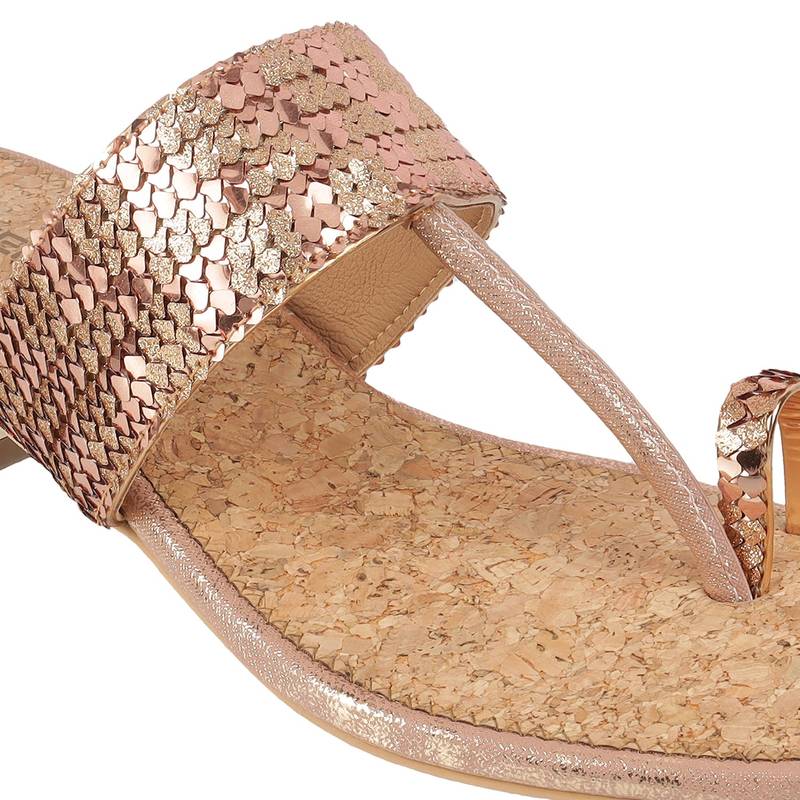 Lazera partywear toe ring flats with mini box heel (1579)