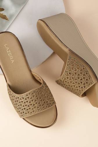 Lazera women’s embellished wedge slide sandals (1587)