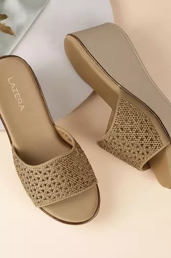 Lazera women’s embellished wedge slide sandals (1587)