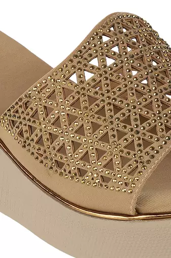 Lazera women’s embellished wedge slide sandals (1587)