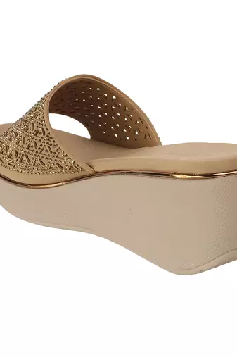Lazera women’s embellished wedge slide sandals (1587)
