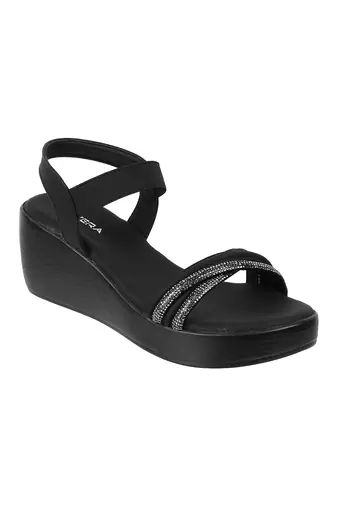 Lazera women   s platform wedge sandals with elastic strap (1588)