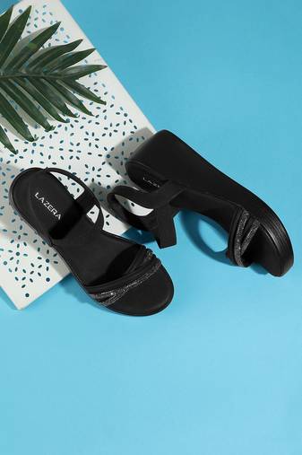 Lazera women’s platform wedge sandals with elastic strap (1588)