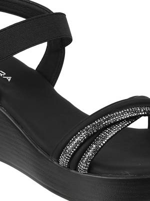 Lazera women   s platform wedge sandals with elastic strap (1588) 4