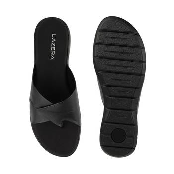 Softgrip everyday vegan leather toe-loop flats for women (1590) 2