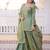 green fendi crush zari sharara suit plus size