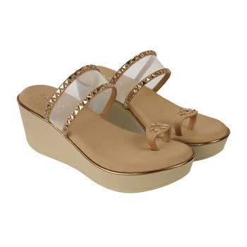 Lazera women   s transparent strap wedge toe ring sandals (1594) 3