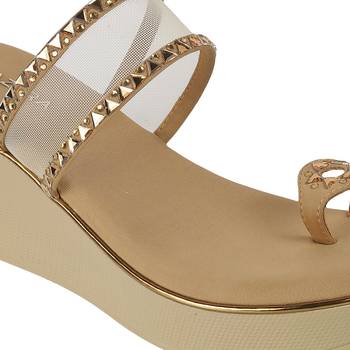 Lazera women   s transparent strap wedge toe ring sandals (1594) 5