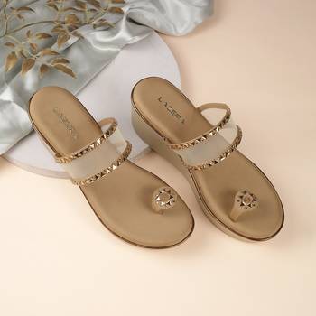 Lazera women   s transparent strap wedge toe ring sandals (1594) 1