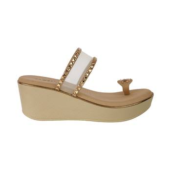 Lazera women   s transparent strap wedge toe ring sandals (1594) 2