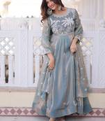 Fendi satin with thread & sequins embroidered work