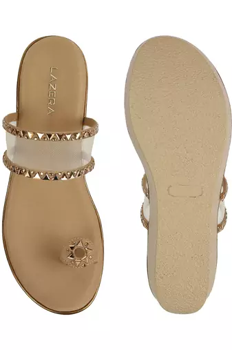 Lazera women   s transparent strap wedge toe ring sandals (1594)