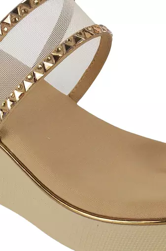 Lazera women   s transparent strap wedge toe ring sandals (1594)