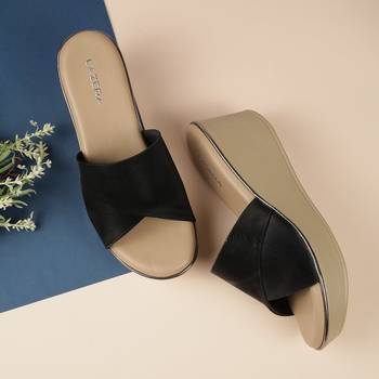 Lazera women   s criss-cross wedge slide sandals (1595) 1