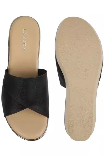 Lazera women   s criss-cross wedge slide sandals (1595)