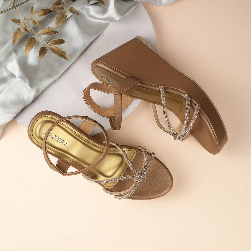 Lazera women’s strappy wedge party sandals (1605)