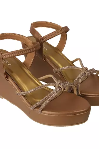 Lazera women   s strappy wedge party sandals (1605)