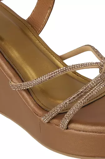 Lazera women   s strappy wedge party sandals (1605)