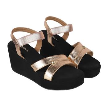 Lazera women   s metallic strap wedge sandals (1606) 3