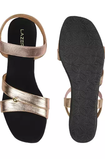 Lazera women   s metallic strap wedge sandals (1606)