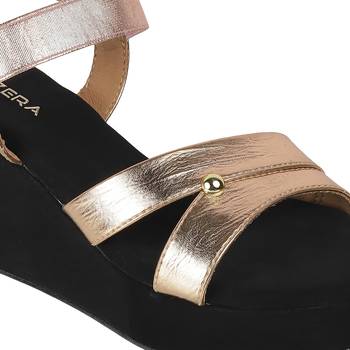 Lazera women   s metallic strap wedge sandals (1606) 5