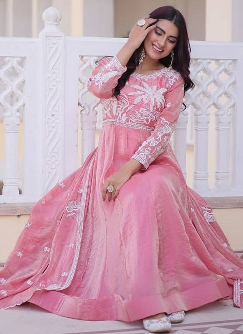 Fendi satin with thread & sequins embroidered work