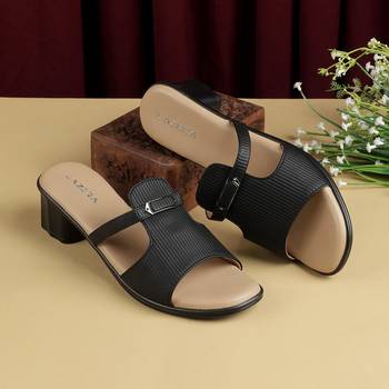 Women   s elegant buckle strap mid-heel slides (1609) 2