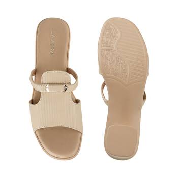 Women   s elegant buckle strap mid-heel slides (1609) 4