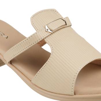 Women   s elegant buckle strap mid-heel slides (1609) 5