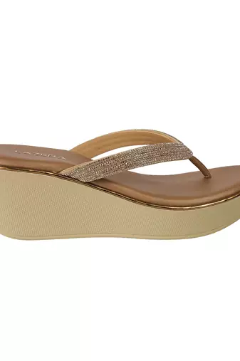 Lazera women   s embellished wedge thong sandals (1611)