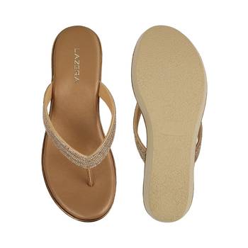 Lazera women   s embellished wedge thong sandals (1611) 4