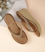 Lazera women’s embellished wedge thong sandals (1611)