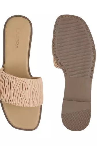 Lazera women   s ruched slide sandals