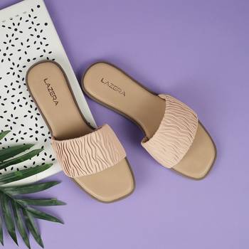 Lazera women   s ruched slide sandals 1