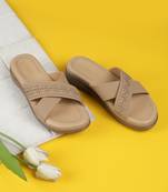 Lazera women’s comfort cross strap slip-on sandals (1617)