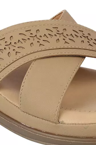 Lazera women   s comfort cross strap slip-on sandals (1617)