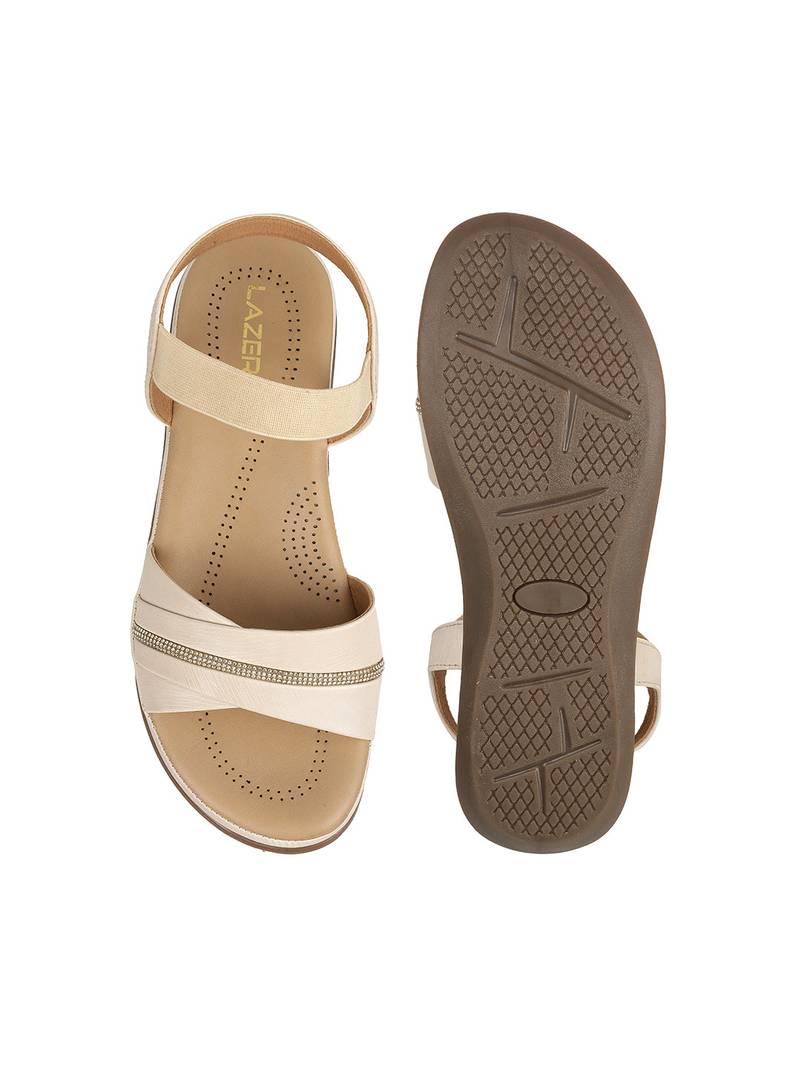 Lazera women’s comfort strap slip-on sandals with elastic support (1619)