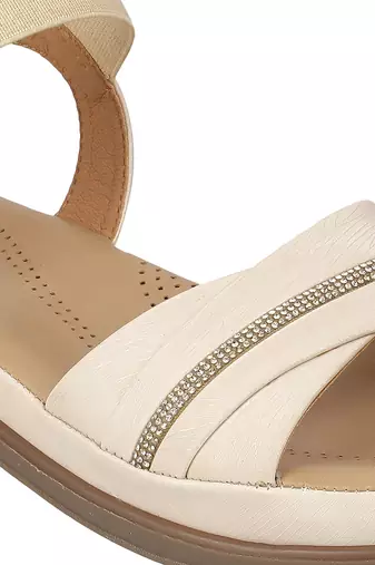 Lazera women   s comfort strap slip-on sandals with elastic support (1619)