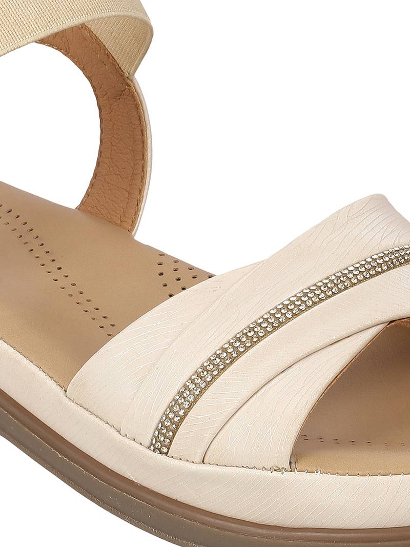 Lazera women’s comfort strap slip-on sandals with elastic support (1619)