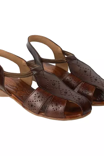 Tan daily wear sandals for women (1621)