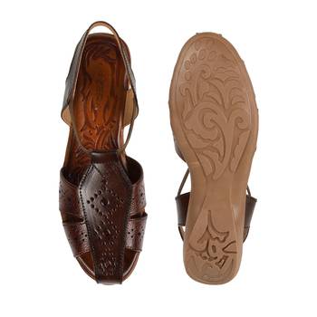 Tan daily wear sandals for women (1621) 4