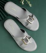 Women’s casual buckle strap flat sandals (1623)