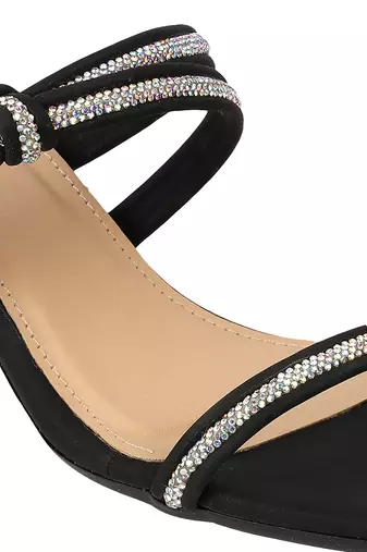 Lazera women   s partywear block heel sandals with crystal straps
