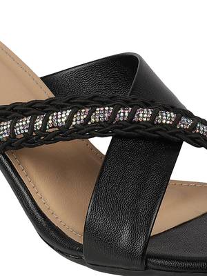 Lazera women   s block heel sandals with braided crystal strap 4